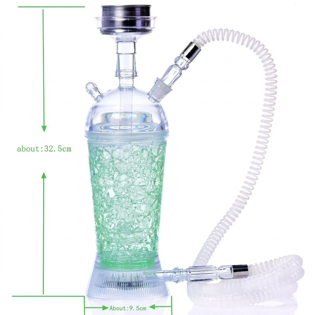 HOOKAHLUX Premium Portable LED Acrylic Hookah