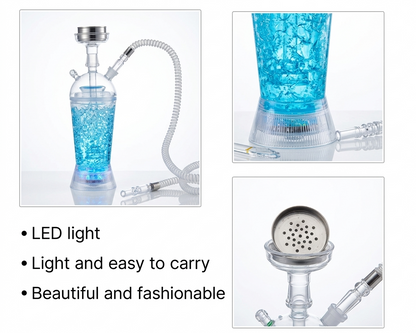 HOOKAHLUX Premium Portable LED Acrylic Hookah
